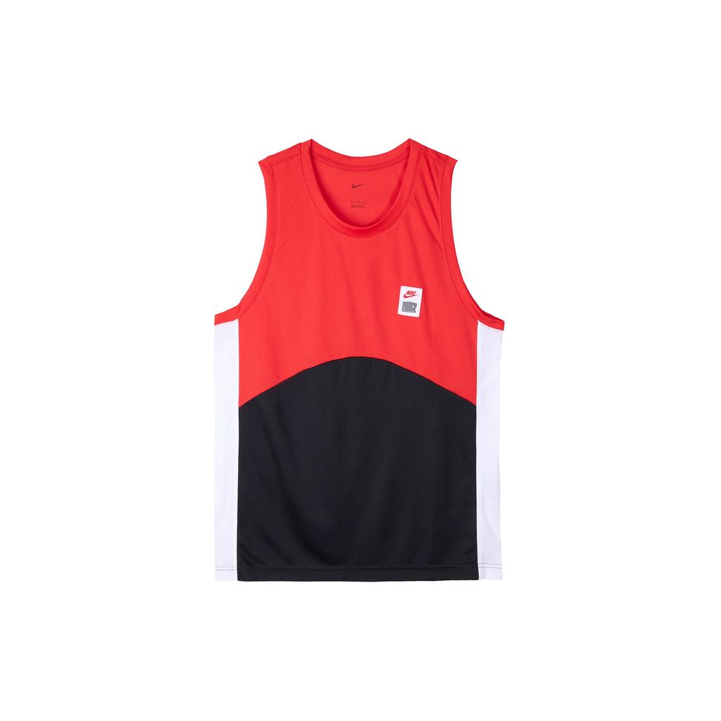 Nike Мужская дышащая и удобная баскетбольная майка Dri-FIT с цветовыми блоками, топ, красный, черный DQ5829-657