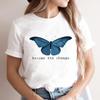 Women T Tee Short Sleeve Top Fashion 90s Casual Style Butterfly Elegant Clothes Tshirt O-neck Print Lady Female Clothing Graphic T-shirt