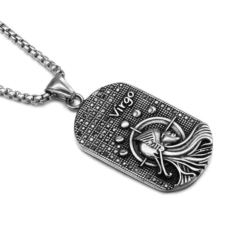 Цепочка из титановой стали для мужчин и женщин. Кулон 12 созвездий. Знаки зодиака в подарок