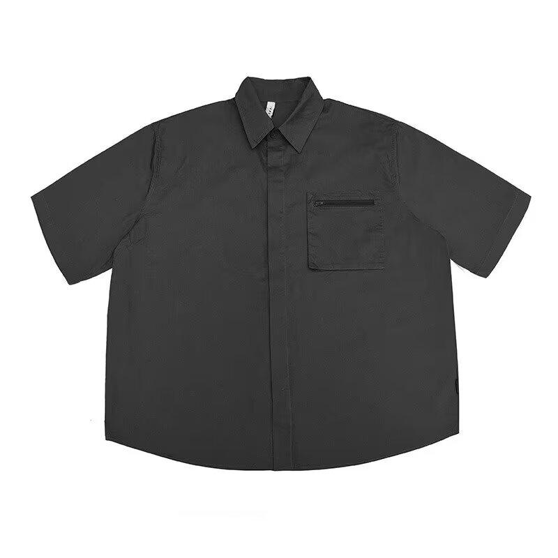 Замшевая рубашка с коротким рукавом для мужчин на лето, новая американская ретро-рубашка для пары с коротким рукавом, свободная и модная