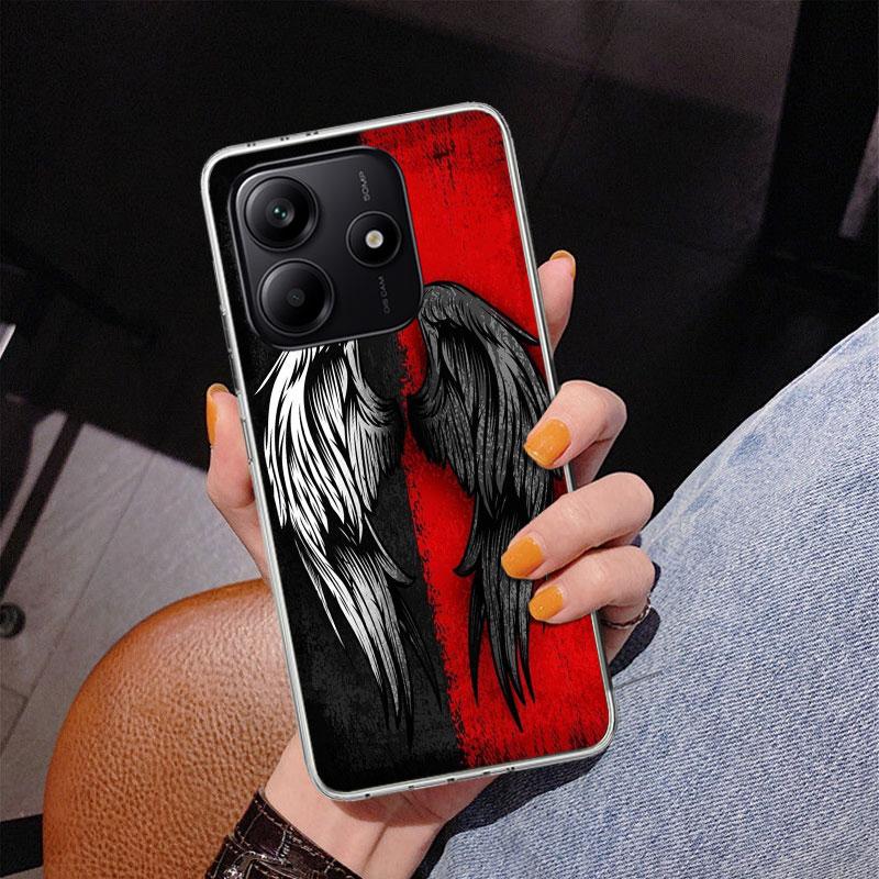 Чехол для телефона Phnoe с ангельскими крыльями и дьяволом для Xiaomi Redmi Note 15 14 14S 13 Pro Plus 12 12S 11S 11E 10S 10 11T 5G Уникальный