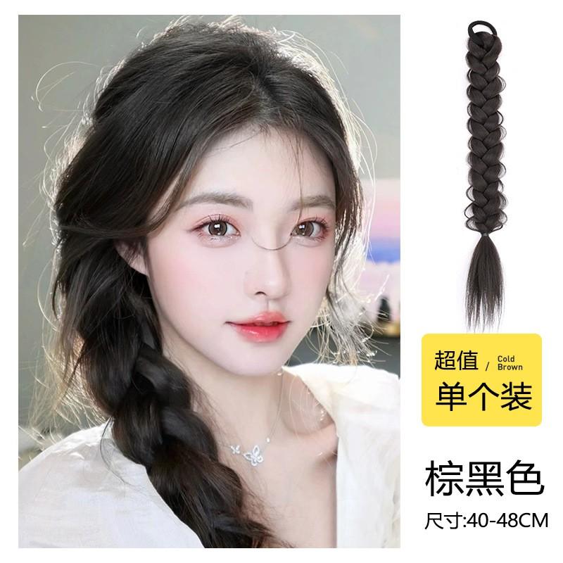 Wig Ponytail Women Braided Hair Extensions Natural Look Cute Style Hot Girl Trend