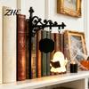 Vintage Style Hanging Lantern Library Bookshelf Lamp, Metal LED Nightlight for Book Nook Decor, Gothic Home Decor Ghost Reading Book/Wearing