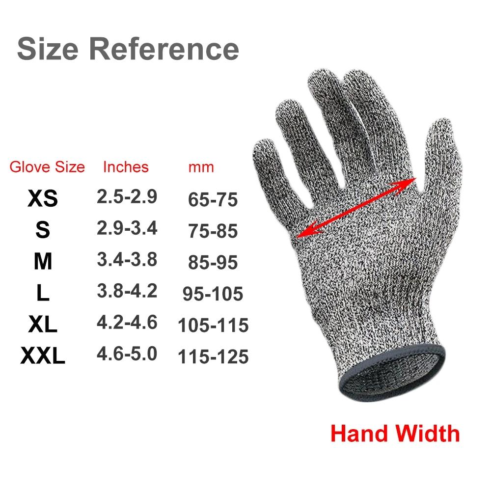 Anti Cut Proof Gloves 1Pair Grey Black HPPE EN388 ANSI Anti-cut Level 5 Safety Work Gloves Thickness Cut Resistant Gloves Tools