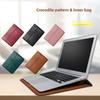 PU Leather Laptop Sleeve for MacBook Air, Huawei, and Xiaomi - Horizontal Design Notebook Bag