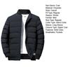 Men Jacket Cotton Padded Long Sleeve Solid Color Stand Collar Coldproof Winter Coat Baseball Jacket Streetwear