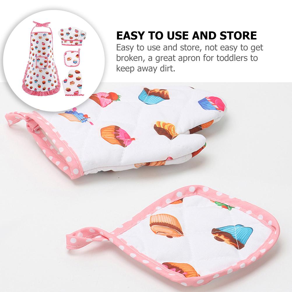 Детский фартук Детские кухонные принадлежности Готовка Мальчики Инструмент Игрушка Фартуки для шляпы шеф-повара и белые Наборы для девочек Малыш