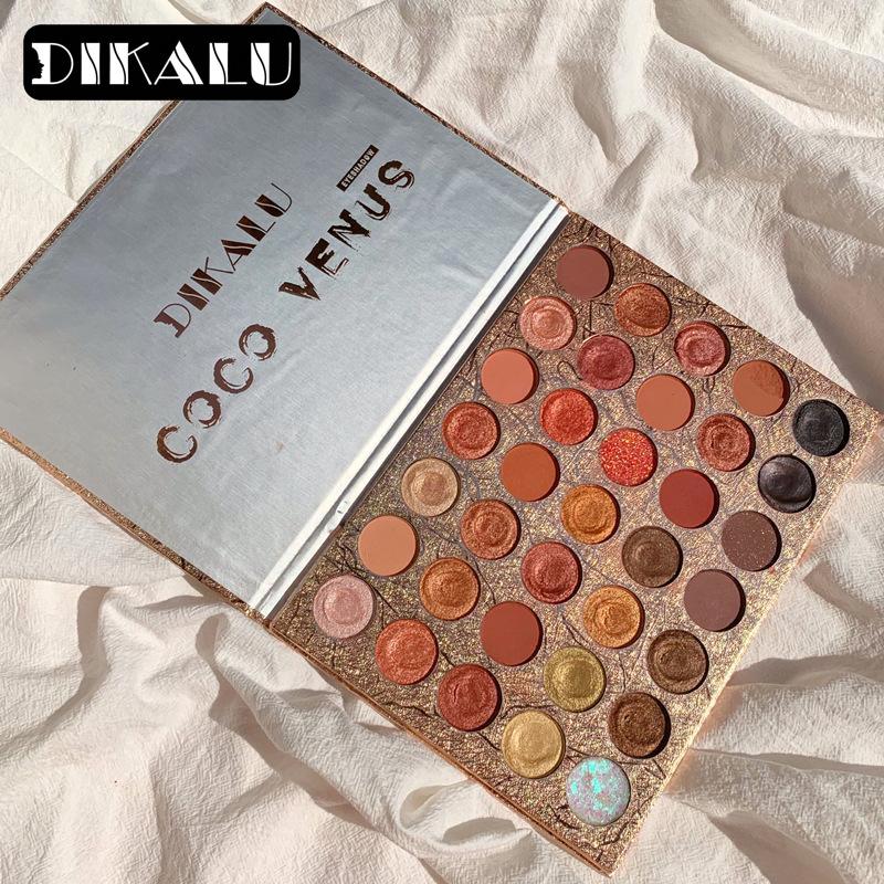 DIKALU 35-цветная палитра теней для век с картофельным пюре, косметика цвета земли, перламутровый макияж, водостойкий макияж, 3 тени для век