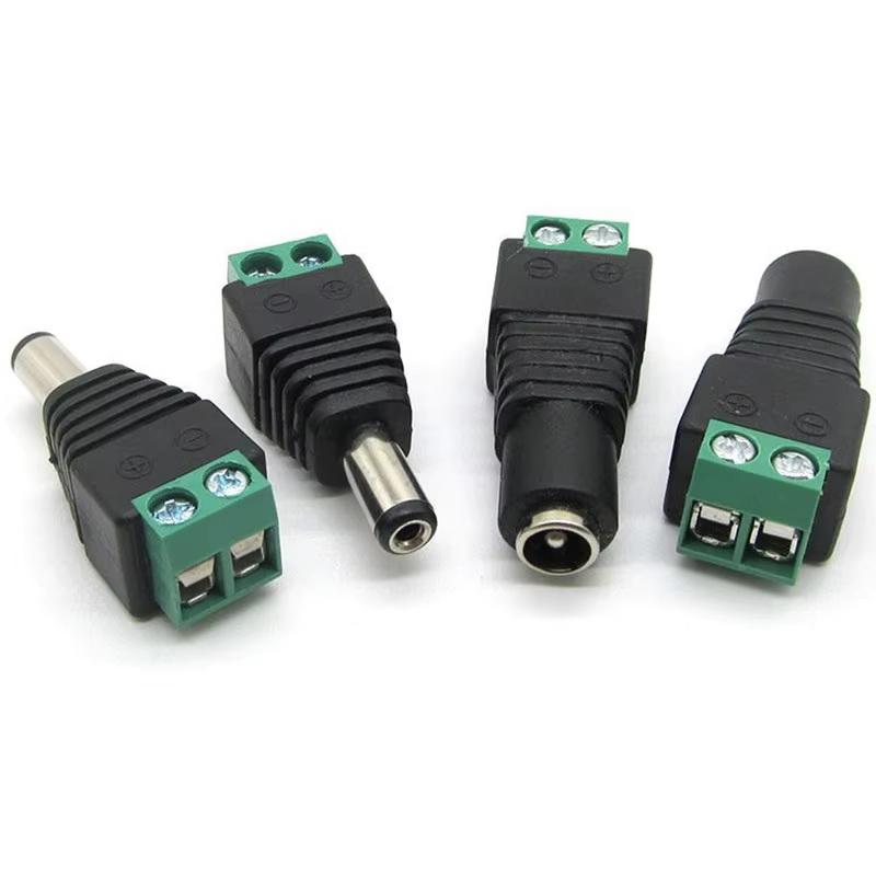 No Soldering Required Male Female CCTV Monitoring Video Cable Plug Connector for Home Indoor Surveillance Cabling