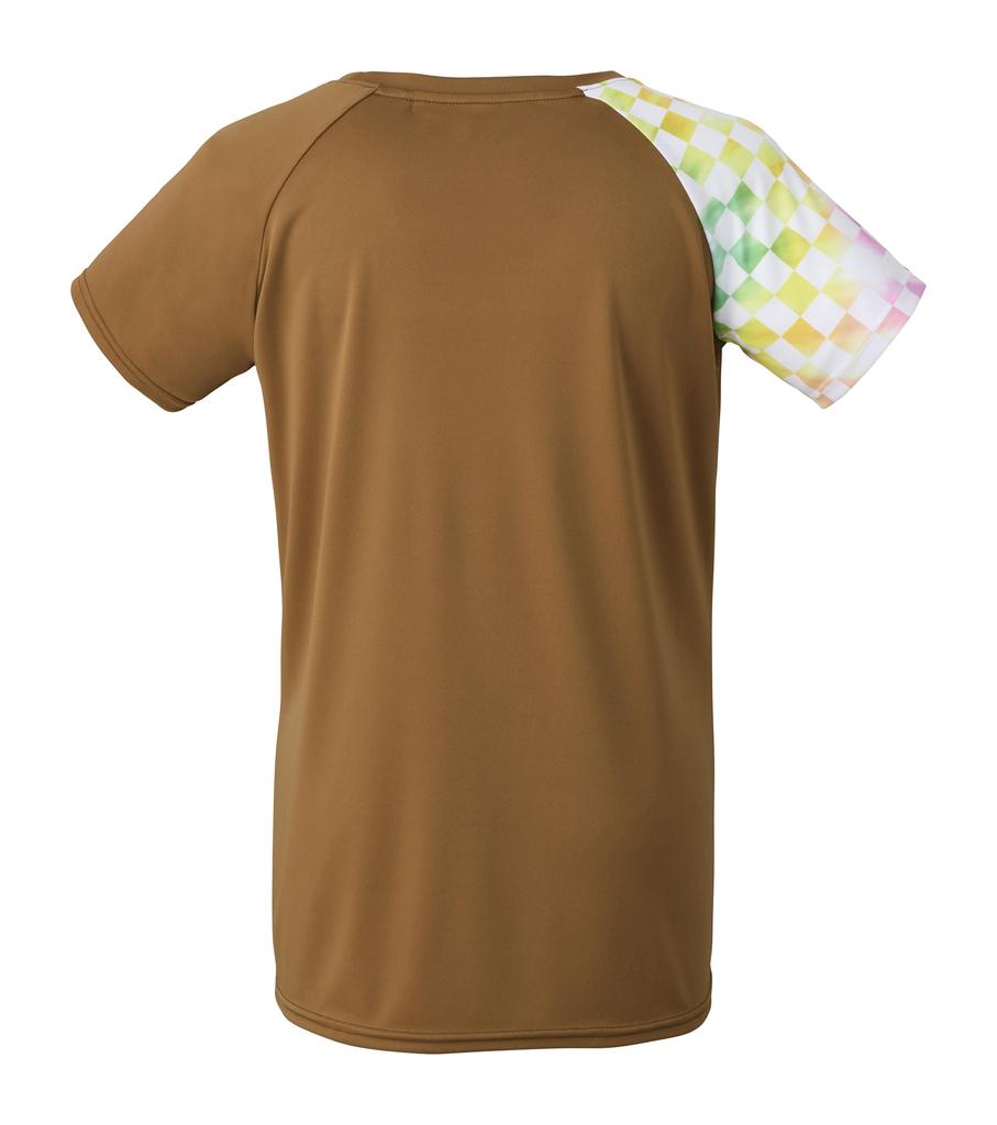 Футболка Dunlop Tennis Wear Badminton с коротким рукавом, впитывающая воду, быстросохнущая, с защитой от ультрафиолета DAP1424W 2024SS Brown O [DUNLOP] для женщин