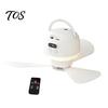 Adjustable Speed Tent Light 2-in-1 Portable Ceiling Fan, Rechargeable Wireless Fan with LED Light, Remote Control, 4 Speeds, Multifunctional