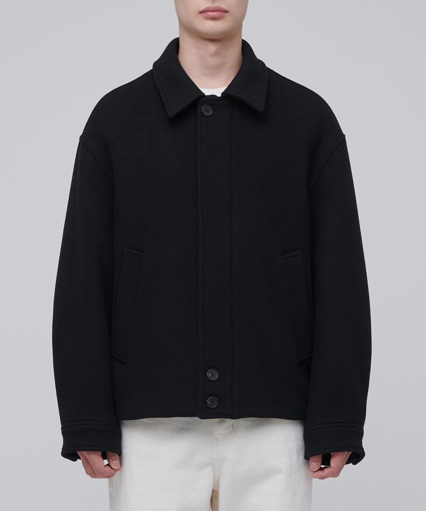 Musinsa Standard Cashmere Blend Oversized Minimal Blouson Jacket [Black]