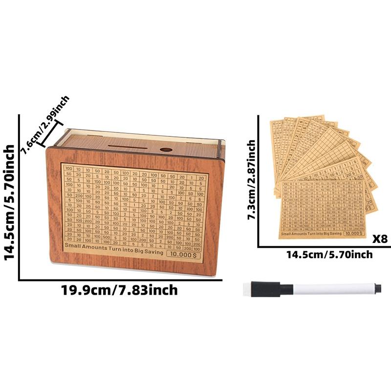 Деревянная копилка 1000/2000/3000/5000/10000 евро Копилка со счетчиком кассовые ящики сберегательные цели и коробки с числами