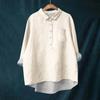 Женская рубашка-блузка с длинными рукавами и пуговицами, однотонный повседневный подол, нестандартный воротник рубашки