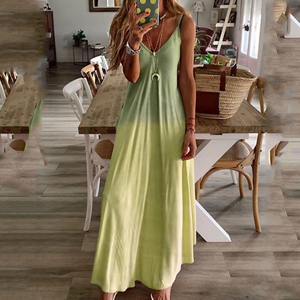 Платье с подтяжками градиентного цвета