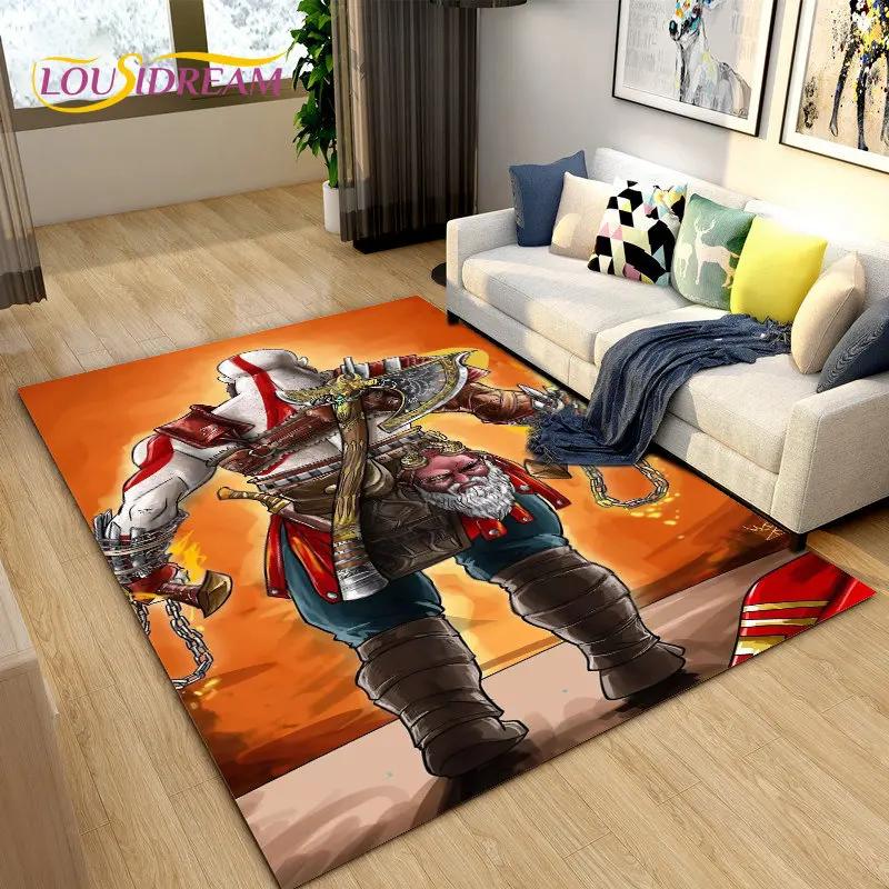 Коврик для игровой зоны God of War, большой, ковер для гостиной, спальни, дивана, коврик для прихожей, украшение, нескользящий коврик для пола для детей