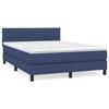 3140063 vidaXL Divan Bed with Mattress Blue 140x200 Cm Fabric