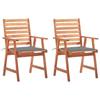 Day and Night - Day and Night Garden Dining Chairs and Cushions 2 Pcs Solid Acacia Wood