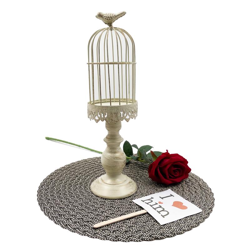 Ретро потертый подсвечник декоративный подсвечник в виде птичьей клетки винтажный металлический подсвечник для свадебной вечеринки домашний декор 11,8 дюймов