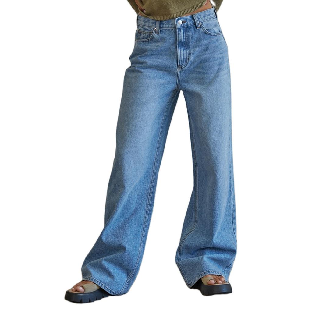 Women's Denim Classic Versatile High Waist Fashionable Trousers