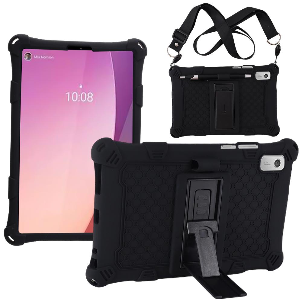 For Tab M9 TB-310FU Soft Bubble Case Kids Shockproof Kickstand Tablet Cover Funda Capa Coque With Shoulder Straps