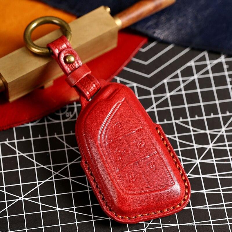 Leather Luxury Car Hallmo Key Case For Cadillac 3d