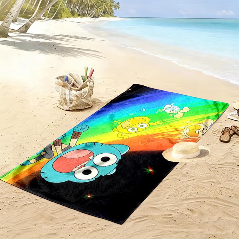 The Amazing World of Gumball Print Beach Towel, Large Soft Quick Dry Towel for Beach Camping Swimming