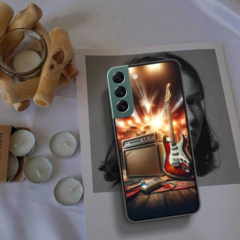 Retro rock Music Electric Guitar Phone Case For ASamsung A16 A26 A36 A56 A02 A03S A04S A05S Galaxy A55 A35 A25 A15 S10 Lite A9 A