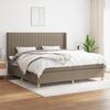 3132181 vidaXL Divan Bed with Mattress Taupe 200x200 Cm Fabric