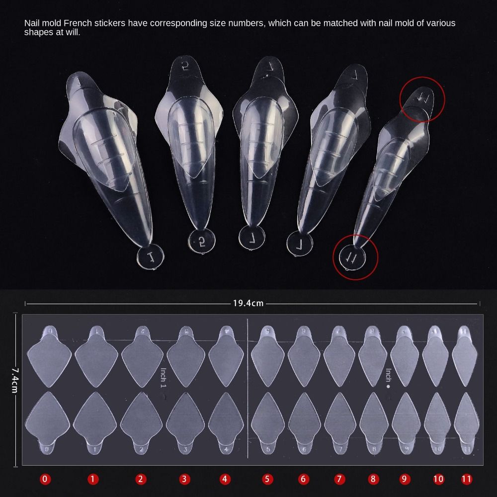 Hot System Extension Poly Nail Gel French Forma Dual Sticker for Dual Forms French Line Silicone