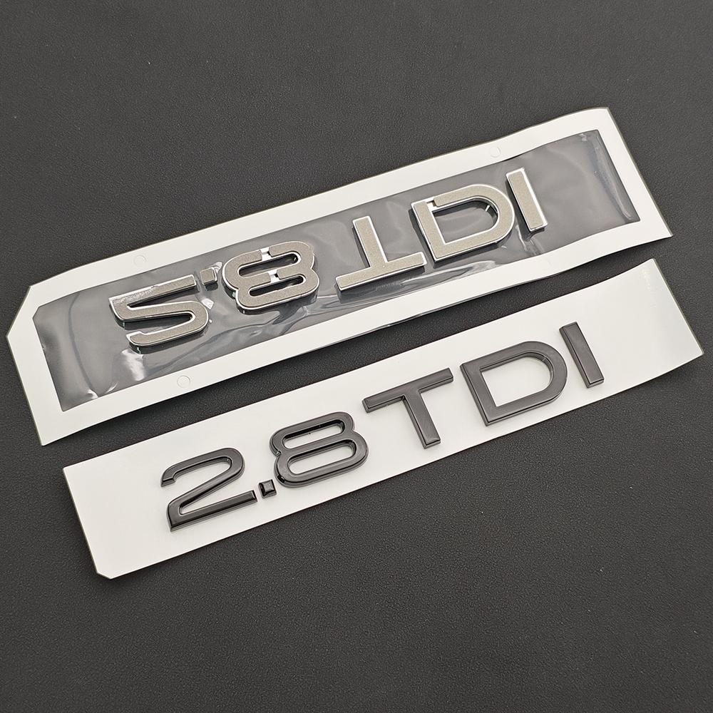 3D ABS Letters Logo 1.9 2.0 2.8 3.0 4.0 4.2 TDI Emblem Sticker Car Rear Trunk Badge for 4JHGE A3 A4 A5 A6 A7 A8 Q2 Q3 Q4 Q5 Q7 Q8