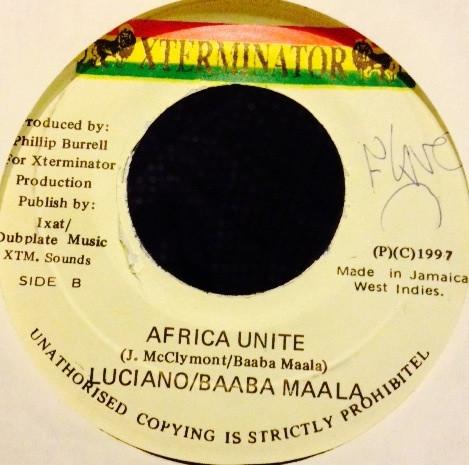 7inch Record LUCIANO / BAABA MAAL - Africa Unite NONE XTerminator 1997 Jamaica Reggae, Ska & Dub Used