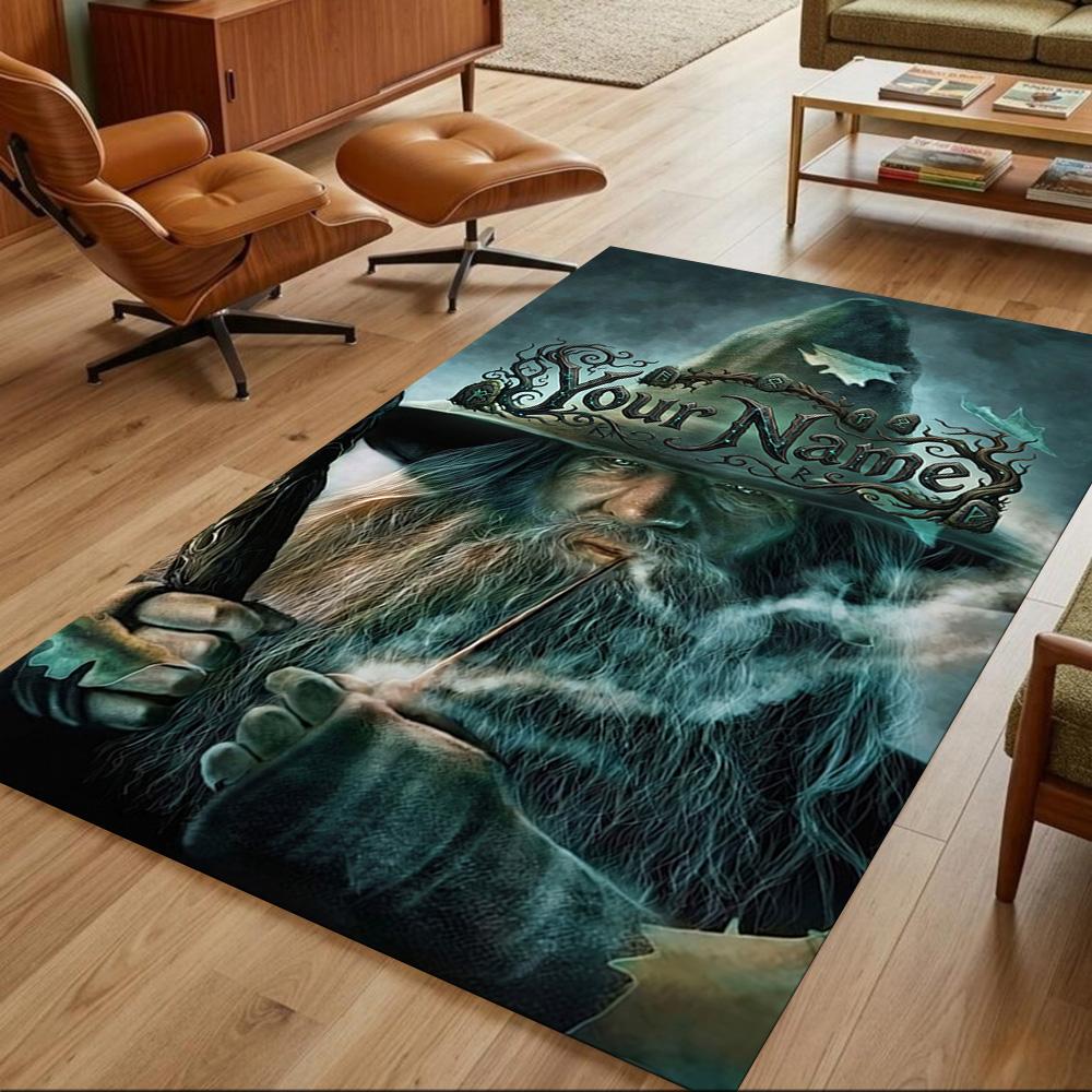 Lord Rings Customized Name Area Rug Perfect for Playrooms Entryway Bedrooms Living Rooms Antislip Carpet Anime Office Decor