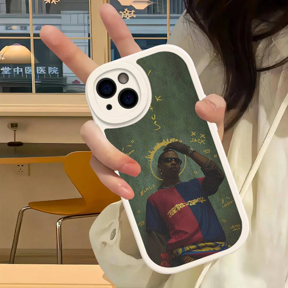 Чехол для телефона из кожи с изображением Трэвиса Скотта для iPhone 16 15 14 13 12 11 Pro Max Plus
