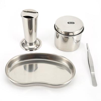 Набор для дезинфекции татуировок Медицинская дезинфекционная пластина из нержавеющей стали Бак Банка Поднос Пинцет S