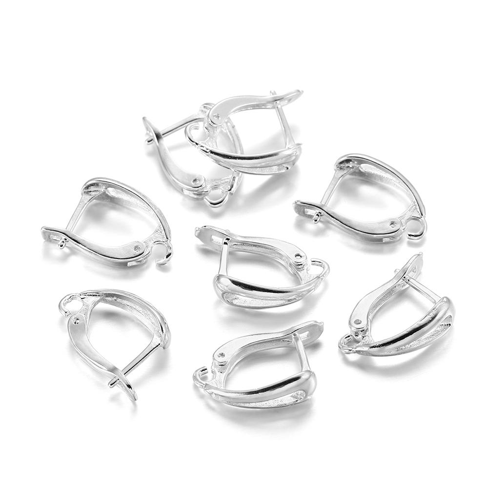 6-12 шт./лот, латунные французские серьги, крючки, зажимы, рычаг, задняя застежка с открытой петлей для изготовления ювелирных изделий своими руками, фурнитура, аксессуары