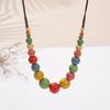 Simple Colored Beads Necklace Exaggerate Ethnic Style Necklace Bohemia Ceramic Necklace  Women
