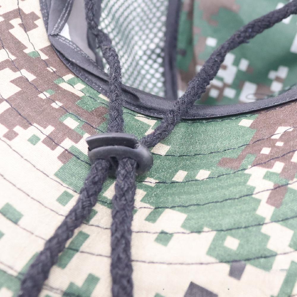 Camouflage Sun Hat for Men Summer Big Eave Sunshade Hat Outdoor Sport Climbing Hat Fishing Caps for Men Foldable with Buckle