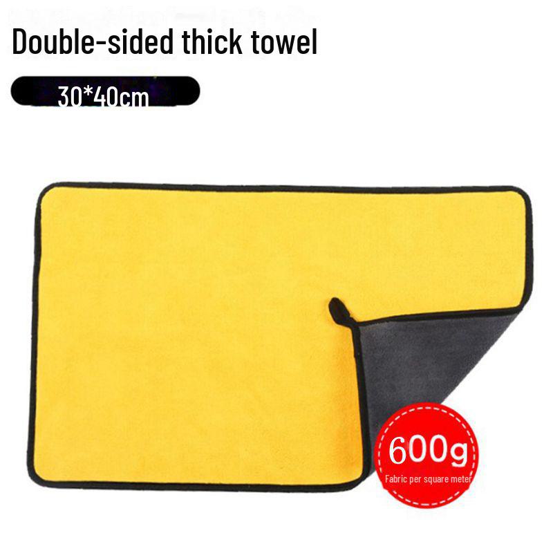 Плотное двухстороннее полотенце для мытья автомобиля: Впитывающая, безворсовая, бархатная тряпка для протирки