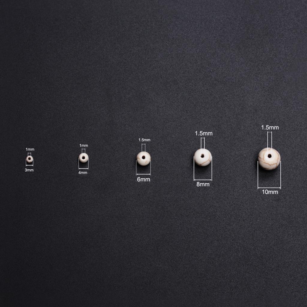 Бусины из натурального камня белой бирюзы ручной работы для изготовления ювелирных изделий (3-10mm)