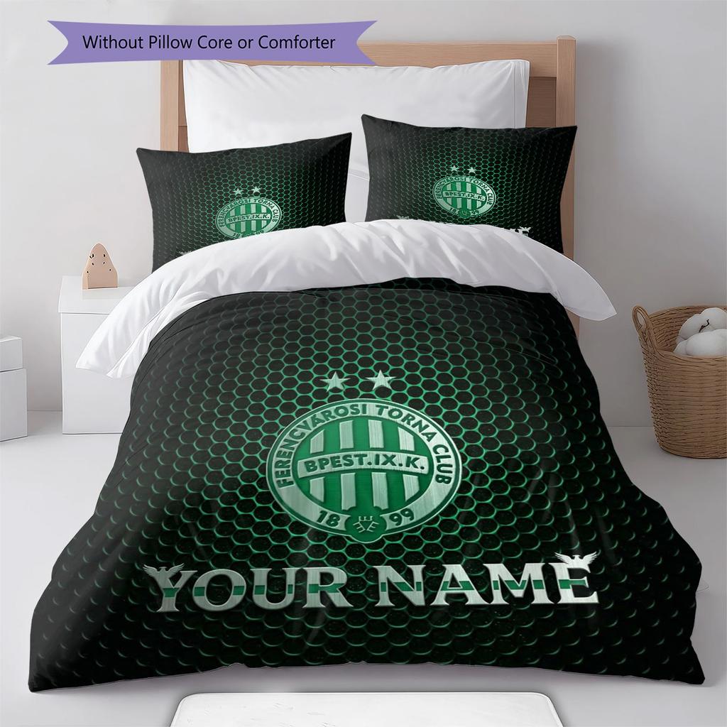 Green Eagle Crest Custom Name Pattern Bedding Quilt Set Quilt Cover Pillowcase Home Birthday Gift(1 * duvet cover + 2 * pillowcase, without core)