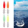 4Pcs Fishing Lures Baits Jig Glowing in Dark with Stainless Needle Saltwater Cuttlefish Sleeve Glowing Squid Jig Hook