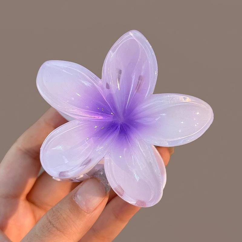 Hawaiian Gradient Hair Clips Women Flower Hair Claws Shark Hairpins Vacation Beach Hairpins Hair Accessories