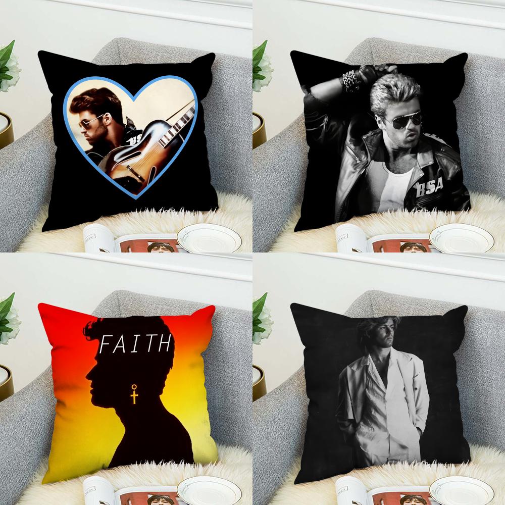 Singer GGeorge Michael Pillow Case For Car Sofa Decorative Home Doublesided Print Plush Square Throw Pillow Cushion Cover