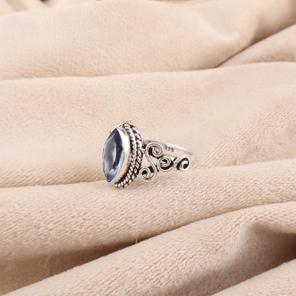 Натуральный танзанит драгоценный камень 925 стерлинговое серебро ювелирные изделия ручной работы обручальное кольцо PR-1-7