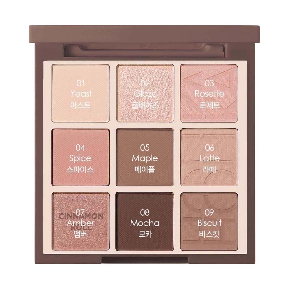 HOLIKA HOLIKA Моя любимая палетка теней для век Fave Mood 16 Коричная булочка 7,4 г Корейская повседневная палетка коричневых теней для век
