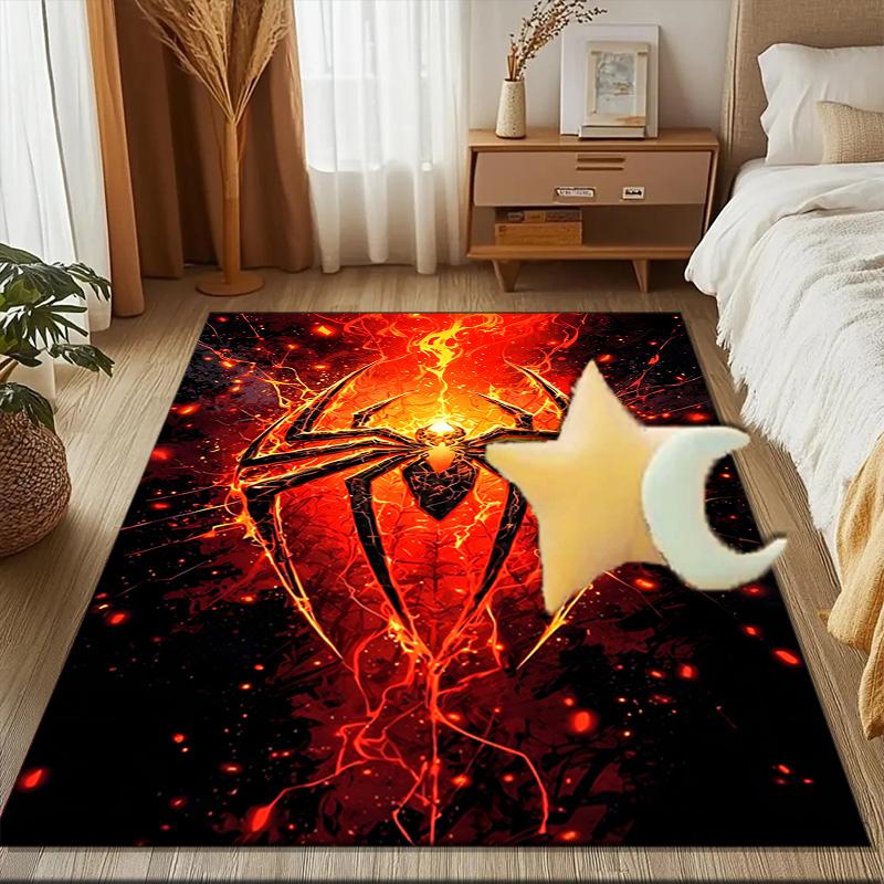 Red Spider Art Rug for Living Room, Game Rooms, Office, Bedroom, Office Floor Mat Playful Design, fan gifts Christmas decor