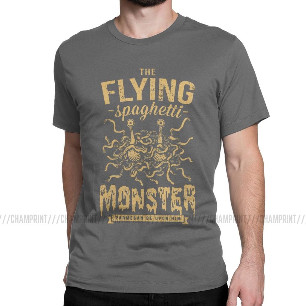 The Flying Spaghetti Monster T Shirt Men Funny T Shirt Round Neck Flying Spaghetti Monsterism Pastafarianism