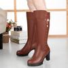 Faux leather women boots