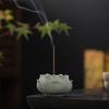 Moruna Ceramic Incense Holder with Lotus Flower Design, Stylish Mini Incense Burner for Buddhist Altars, Japanese-Style Decor (Blue Sand and Stone
